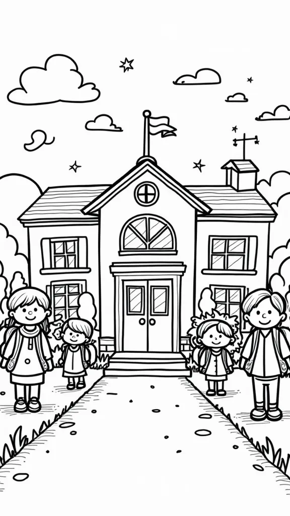 Retour à l’école Coloriage gratuit